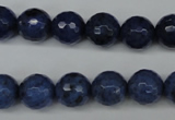 CDU113 15.5 inches 10mm faceted round blue dumortierite beads