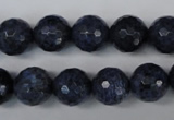 CDU114 15.5 inches 12mm faceted round blue dumortierite beads