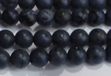 CDU201 15.5 inches 6mm round matte blue dumortierite beads