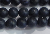 CDU203 15.5 inches 10mm round matte blue dumortierite beads