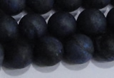 CDU205 15.5 inches 14mm round matte blue dumortierite beads