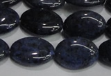 CDU212 15.5 inches 13*18mm oval matte blue dumortierite beads