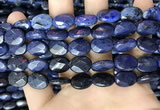 CDU217 15.5 inches 10*14mm faceted oval blue dumortierite beads