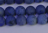 CDU302 15.5 inches 8mm round matte blue dumortierite beads