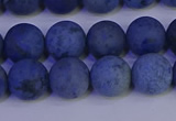 CDU303 15.5 inches 10mm round matte blue dumortierite beads