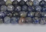 CDU308 15.5 inches 4mm faceted round blue dumortierite beads