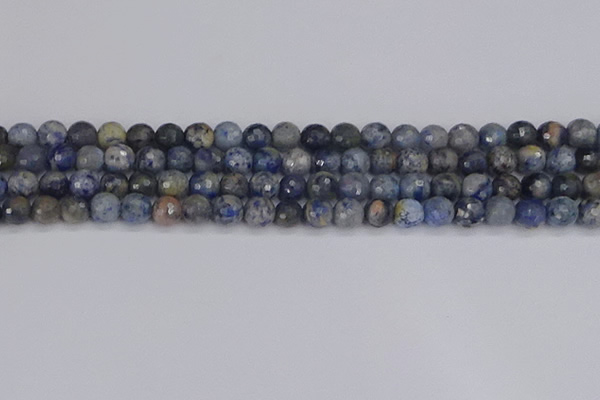 CDU309 15.5 inches 6mm faceted round blue dumortierite beads