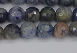 CDU310 15.5 inches 8mm faceted round blue dumortierite beads