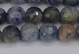 CDU311 15.5 inches 10mm faceted round blue dumortierite beads