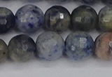 CDU312 15.5 inches 12mm faceted round blue dumortierite beads