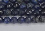 CDU315 15.5 inches 4mm faceted round blue dumortierite beads