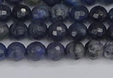 CDU316 15.5 inches 6mm faceted round blue dumortierite beads