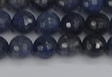 CDU317 15.5 inches 8mm faceted round blue dumortierite beads