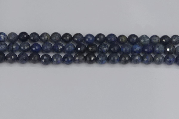 CDU318 15.5 inches 10mm faceted round blue dumortierite beads