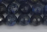 CDU319 15.5 inches 12mm faceted round blue dumortierite beads