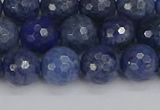 CDU324 15.5 inches 8mm faceted round blue dumortierite beads