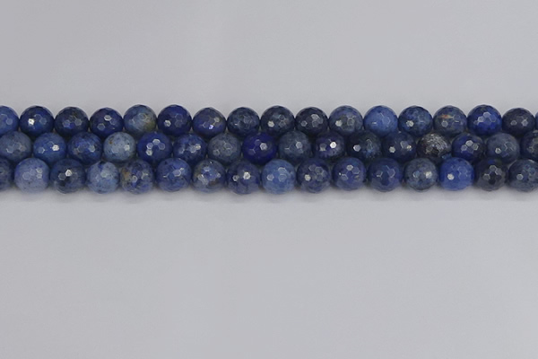 CDU324 15.5 inches 8mm faceted round blue dumortierite beads