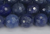 CDU325 15.5 inches 10mm faceted round blue dumortierite beads