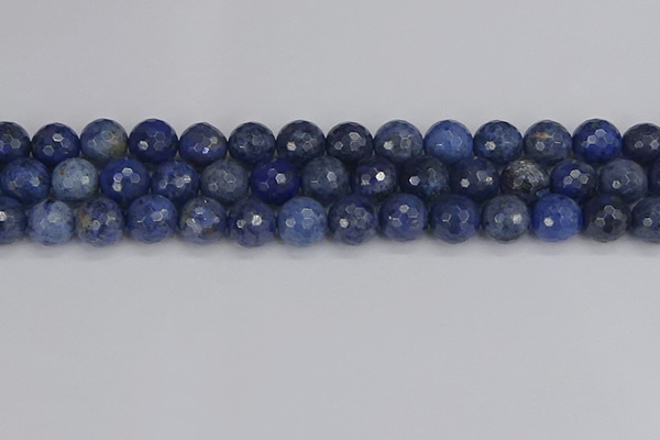 CDU325 15.5 inches 10mm faceted round blue dumortierite beads