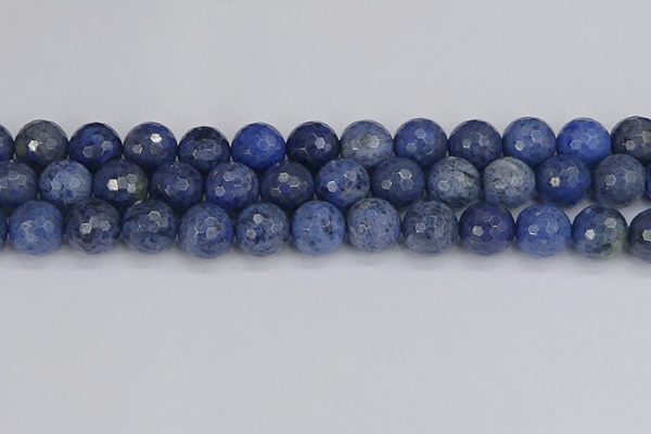 CDU326 15.5 inches 12mm faceted round blue dumortierite beads