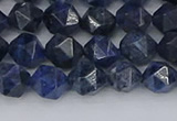 CDU330 15.5 inches 6mm faceted nuggets blue dumortierite beads