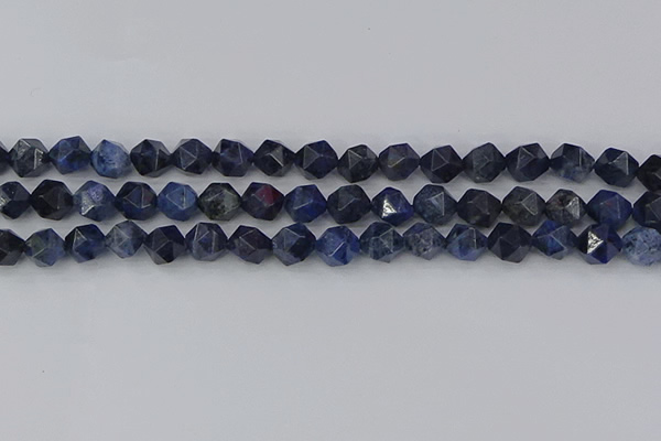 CDU331 15.5 inches 8mm faceted nuggets blue dumortierite beads