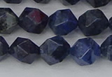 CDU332 15.5 inches 10mm faceted nuggets blue dumortierite beads