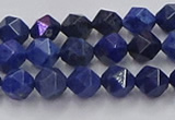 CDU336 15.5 inches 6mm faceted nuggets blue dumortierite beads