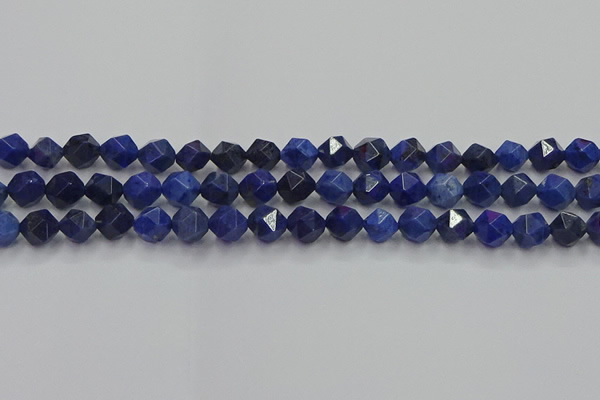 CDU337 15.5 inches 8mm faceted nuggets blue dumortierite beads