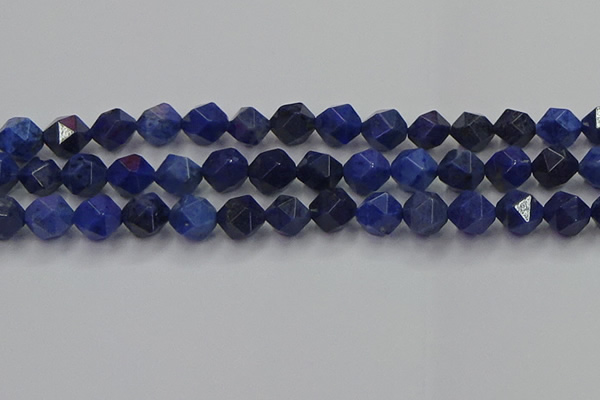 CDU339 15.5 inches 12mm faceted nuggets blue dumortierite beads