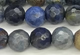 CDU380 15 inches 6mm faceted round dumortierite beads