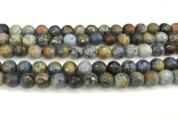 CDU381 15 inches 8mm faceted round dumortierite beads