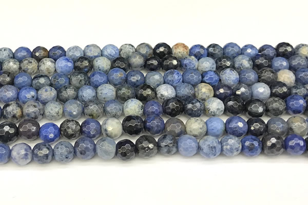 CDU385 15 inches 6mm faceted round dumortierite beads