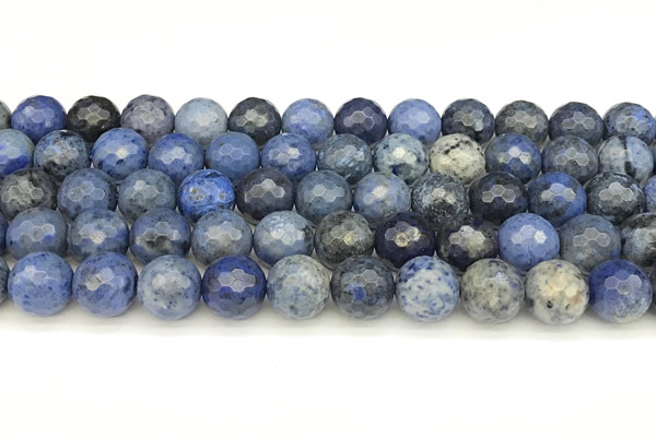 CDU387 15 inches 10mm faceted round dumortierite beads