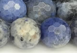 CDU388 15 inches 12mm faceted round dumortierite beads