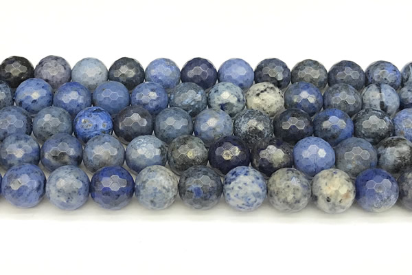 CDU388 15 inches 12mm faceted round dumortierite beads