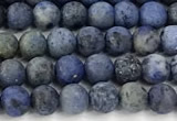 CDU390 15 inches 4mm round matte dumortierite beads