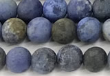 CDU391 15 inches 6mm round matte dumortierite beads