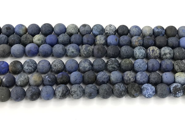 CDU392 15 inches 8mm round matte dumortierite beads