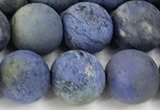 CDU393 15 inches 10mm round matte dumortierite beads