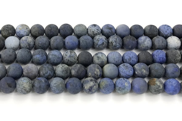 CDU393 15 inches 10mm round matte dumortierite beads