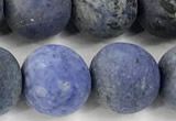 CDU394 15 inches 12mm round matte dumortierite beads