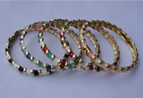 CEB02 5pcs 7mm width gold plated alloy with enamel bangles wholesale