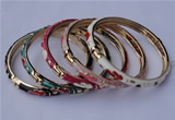 CEB04 5pcs 6mm width gold plated alloy with enamel bangles wholesale