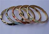 CEB05 5pcs 6mm width gold plated alloy with enamel bangles wholesale