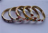 CEB06 5pcs 10mm width gold plated alloy with enamel bangles wholesale