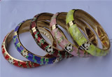 CEB07 5pcs 11.5mm width gold plated alloy with enamel bangles wholesale