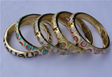 CEB10 5pcs 11.5mm width gold plated alloy with enamel bangles wholesale