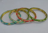 CEB102 6mm width gold plated alloy with enamel bangles wholesale