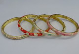 CEB103 6mm width gold plated alloy with enamel bangles wholesale